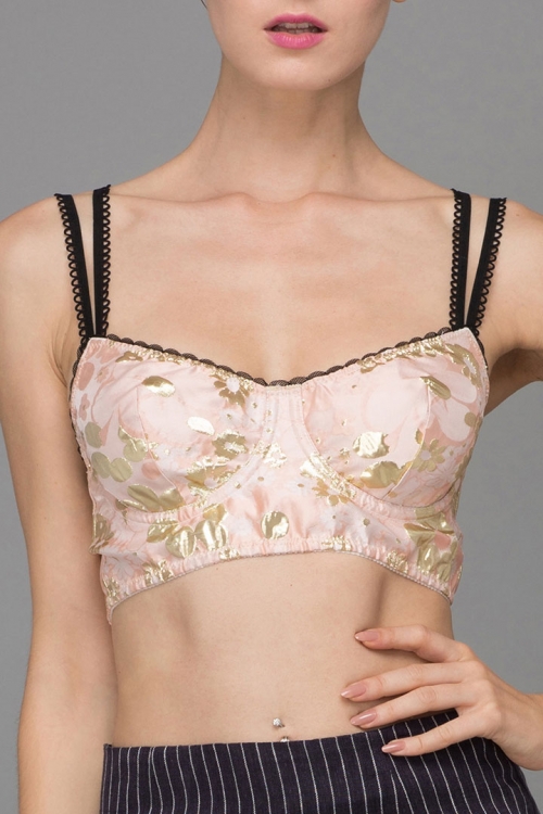 PINK JACQUARD BRA TOP