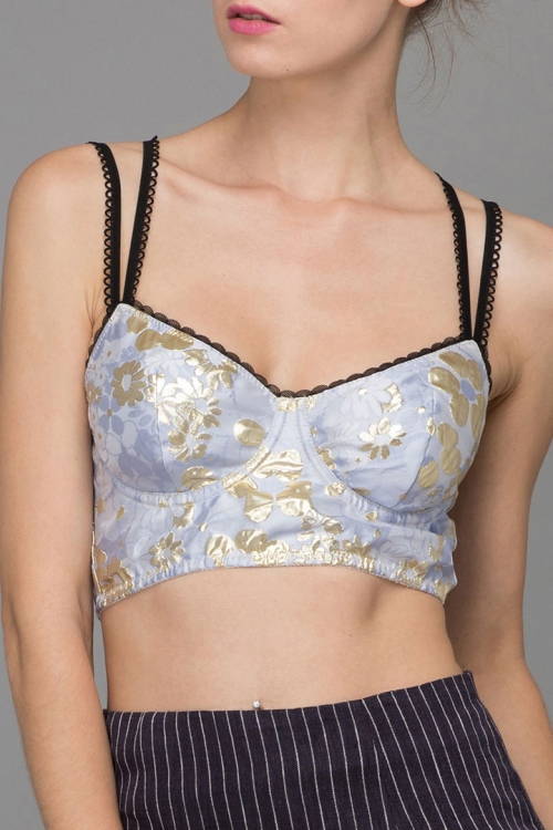 ÁO BRATOP GẤM HOA BLUE JACQUARD BRA TOP