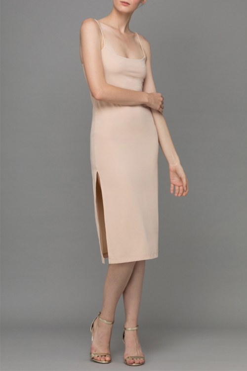 ĐẦM 2 DÂY NUDE XẺ 2 BÊN NEUTRAL SIMPLIFY UNDER DRESS
