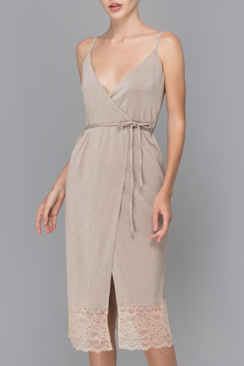 IVORY WRAPPED CAMI DRESS