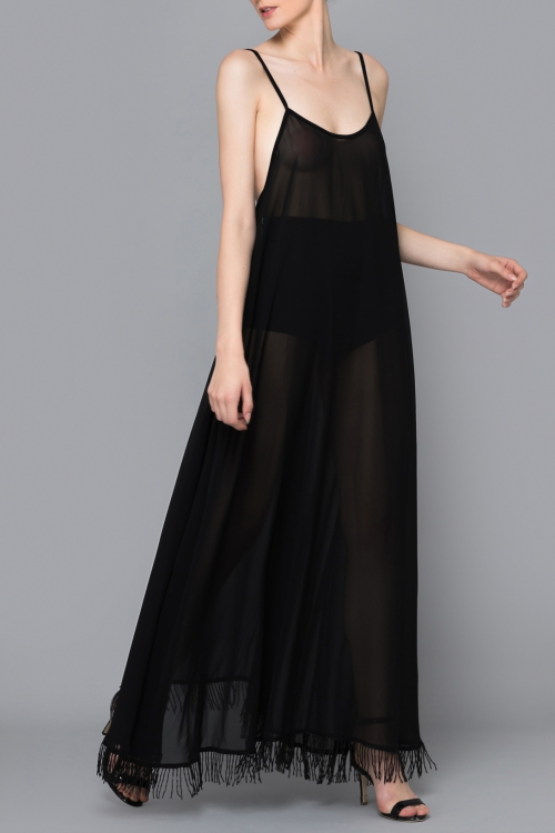 BRILLIANT NOIR BEADED FRINGE DRESS