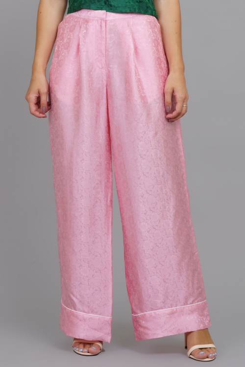 QUẦN GẤM ỐNG SUÔNG HỒNG SAKURA - PINK SAKURA SILK PANTS