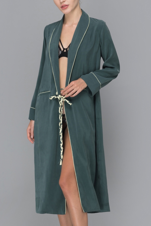 ÁO CHOÀNG DÀI XANH RÊU - IRIS MARTIN DARK GREEN PYJAMA COAT