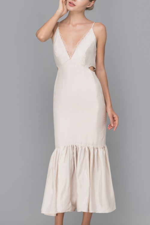 ĐẦM LIỀN THÂN ĐUÔI CÁ KHOÉT EO - IVORY MERMAID MIDI DRESS