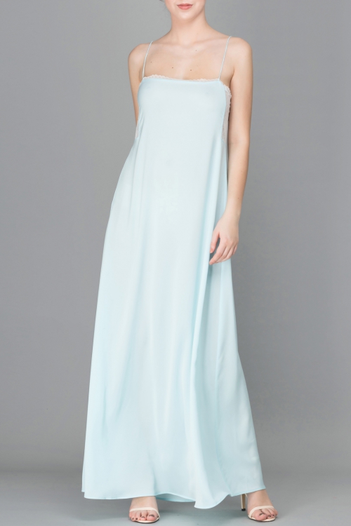 ĐẦM 2 DÂY MAXI XANH PASTEL - PASTEL BLUE CAMI MAXI DRESS 