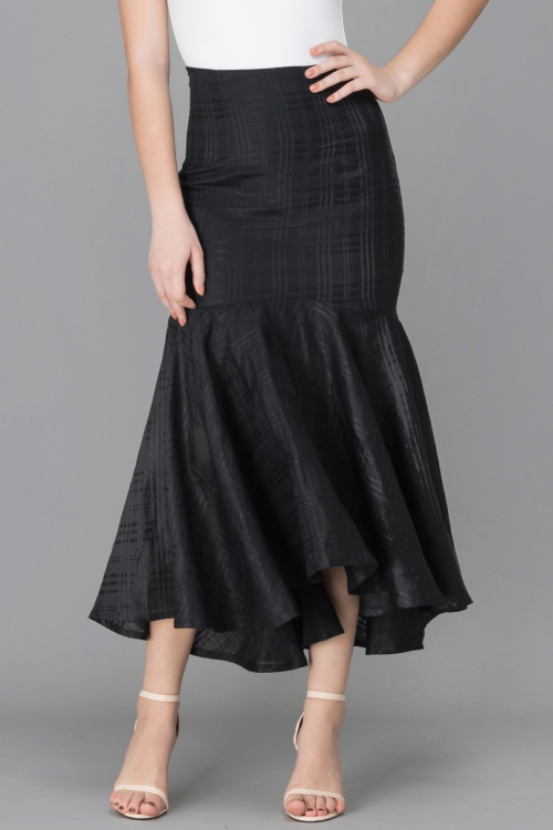 CHÂN VÁY ĐUÔI CÁ LINEN ĐEN - BLACK LINEN MERMAID SKIRT