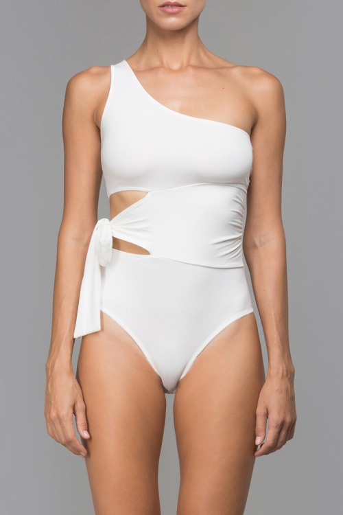 WHITE ONE SHOULDER BODYSUIT